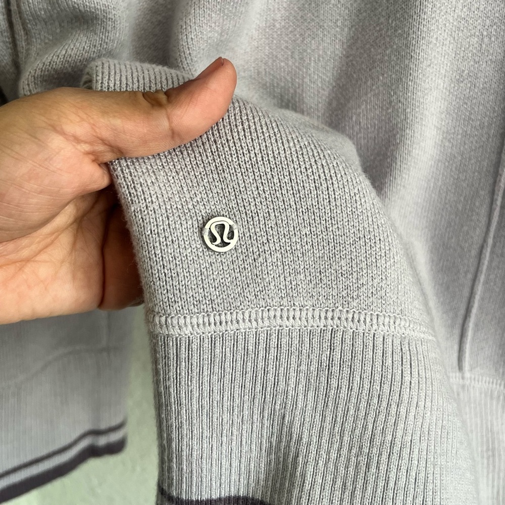 Lululemon Soothe Away Lilac Knit Hoodie View 6